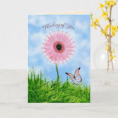 コスモスとガーベラの花の思いやりカード カード (黄色い花)