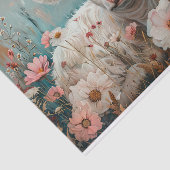 コスモスとハイランドカウのデコパージュ 薄葉紙 (詳細)