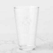 コスモスのフローラルデザイン - ミニマリストの細い線 タンブラーグラス (裏面)