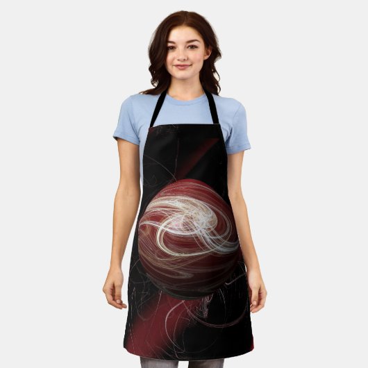 コスモスの糸 エプロン (着用した状態)