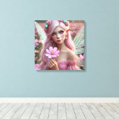 コスモスの美しい10月の妖精 キャンバスプリント (インサイチュ (ウッドフロア))