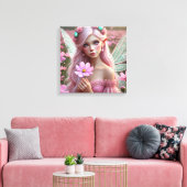 コスモスの美しい10月の妖精 キャンバスプリント (インサイチュ (リビング))