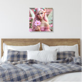 コスモスの美しい10月の妖精 キャンバスプリント (インサイチュ (寝室))