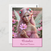コスモスの美しい10月の妖精 ポストカード (正面/裏面)