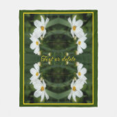 コスモスの花とビーの抽象芸術 パーソナライズされた フリースブランケット (正面)