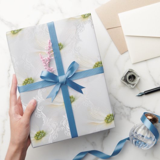 コスモスの花と白結婚の優雅さ ラッピングペーパー (ギフト)