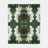 コスモスの花と蜂の自然 フリースブランケット (正面)