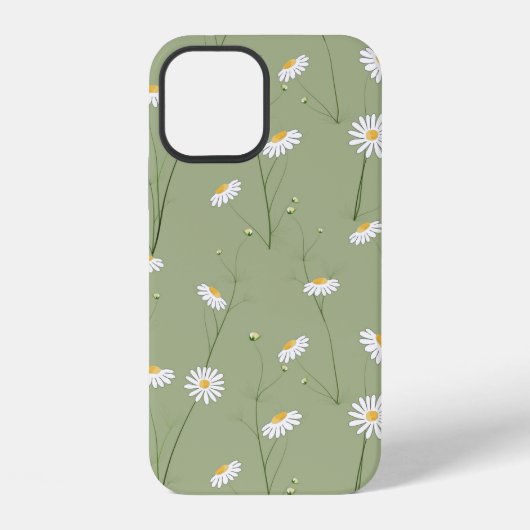 コスモスの花のシームレスな花柄背景 iPhoneケース (裏面)