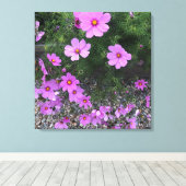 コスモスの花の上に小石 キャンバスプリント (インサイチュ (ウッドフロア))