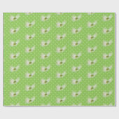 コスモスの花を水玉模様 ラッピングペーパー (フラット)