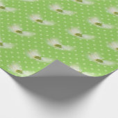 コスモスの花を水玉模様 ラッピングペーパー (角)