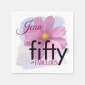 コスモスの花を背景50、素晴らしい スタンダードカクテルナプキン (正面)