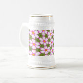 コスモスの花パターン ビールジョッキ (正面左)