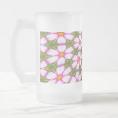 コスモスの花パターン フロストグラスビールジョッキ (左)