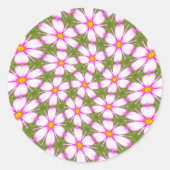 コスモスの花パターン ラウンドシール (正面)
