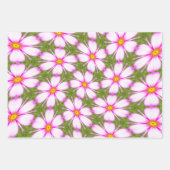 コスモスの花パターン ラッピングペーパーシート (正面2)