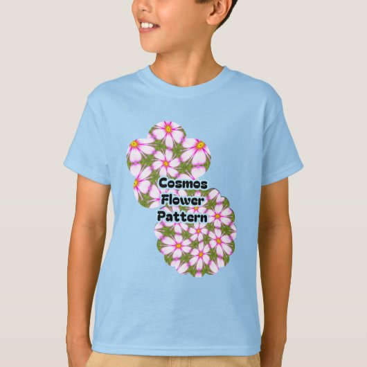 コスモスの花パターン Tシャツ (正面)