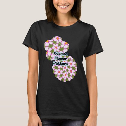 コスモスの花パターン Tシャツ (正面)