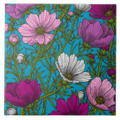 コスモスは青で混ぜ合う タイル (正面)