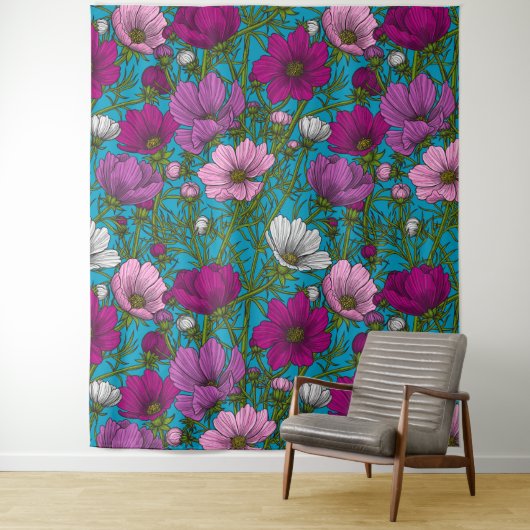 コスモスは青で混ぜ合う タペストリー (インサイチュ)