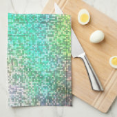 コスモスカラフルタイルモザイク キッチンタオル (四つ折り)