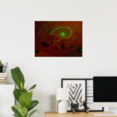 コスモスカラフルプリント#3 ポスター (ホームオフィス)