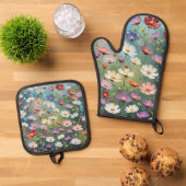 コスモスガーデン抽象芸術 鍋つかみ&鍋敷きセット (トップダウン)