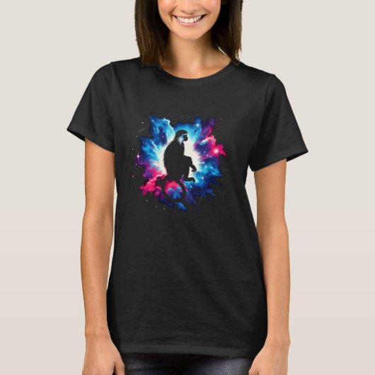 コスモスクールコロッバモンキー銀河系グラフィック宇宙Ar Tシャツ (正面)