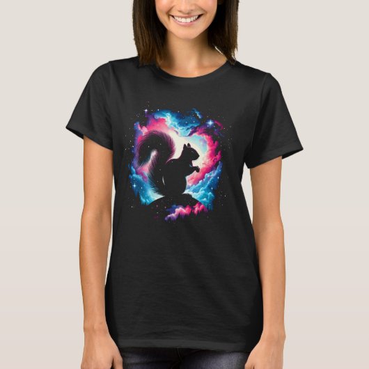 コスモスクールリス銀河系グラフィック宇宙アート Tシャツ (正面)