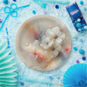 コスモスコンテンポラリー抽象デザイン ペーパープレート (パーティー)