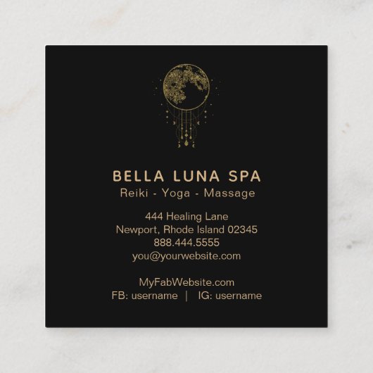 〜コスモスシャーマン月金ゴールド月 スクエア名刺 (裏面)