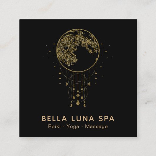 〜コスモスシャーマン月金ゴールド月 スクエア名刺 (正面)