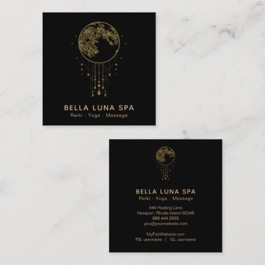 〜コスモスシャーマン月金ゴールド月 スクエア名刺 (正面/裏面)