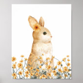 コスモスバニーフラワーウッドランド子供部屋デコール ポスター (正面)