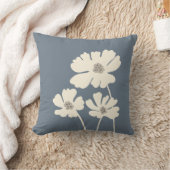 コスモスフラワーシルエットモダンフローラウォール クッション (ブランケット)