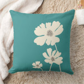 コスモスフラワーシルエットモダンフローラウォール クッション (ブランケット)