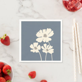 コスモスフラワーシルエットモダンフローラウォール スタンダードカクテルナプキン