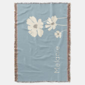 コスモスフラワーシルエットモダンフローラウォール スローブランケット (正面縦)