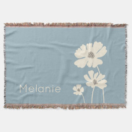 コスモスフラワーシルエットモダンフローラウォール スローブランケット