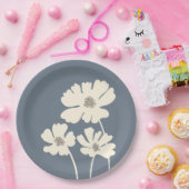 コスモスフラワーシルエットモダンフローラウォール ペーパープレート (パーティー)