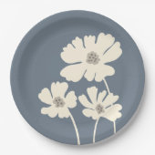 コスモスフラワーシルエットモダンフローラウォール ペーパープレート (正面)