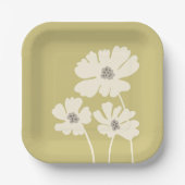 コスモスフラワーシルエットモダンフローラウォール ペーパープレート (正面)