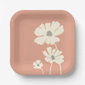 コスモスフラワーシルエットモダンフローラウォール ペーパープレート (正面)