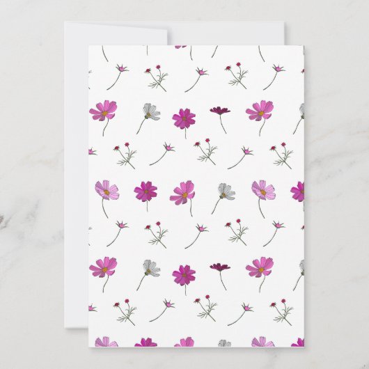 コスモスフラワーズインスパイアフェスター誕生日 招待状 (裏面)