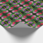 コスモスフラワートリオパーソナライズされた ラッピングペーパー (角)