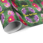 コスモスフラワートリオパーソナライズされた ラッピングペーパー (ロールコーナー)