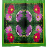 コスモスフラワートリオ抽象芸術 シャワーカーテン (正面)