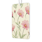 コスモスフラワーポートレート長方形エアーフレッシュナー カーエアーフレッシュナー (左)