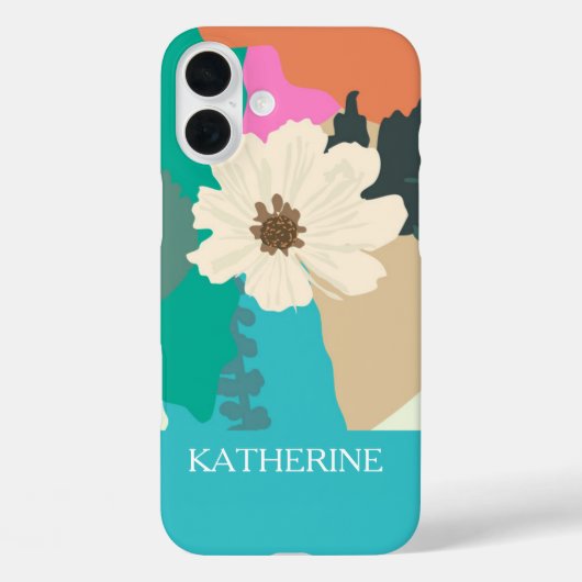 コスモスフラワー抽象芸術カラーブロックモダンカスタム Case-Mate iPhoneケース (裏面)