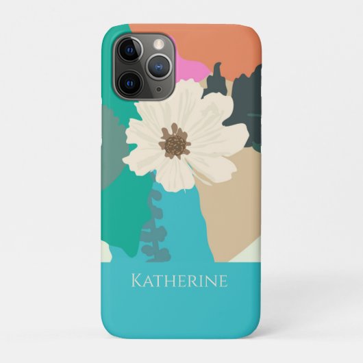 コスモスフラワー抽象芸術カラーブロックモダンカスタム Case-Mate iPhoneケース (裏)